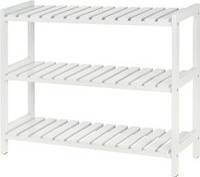 Homcom 3-Tier Wood Frame Slatted Shelves Shoe Rack