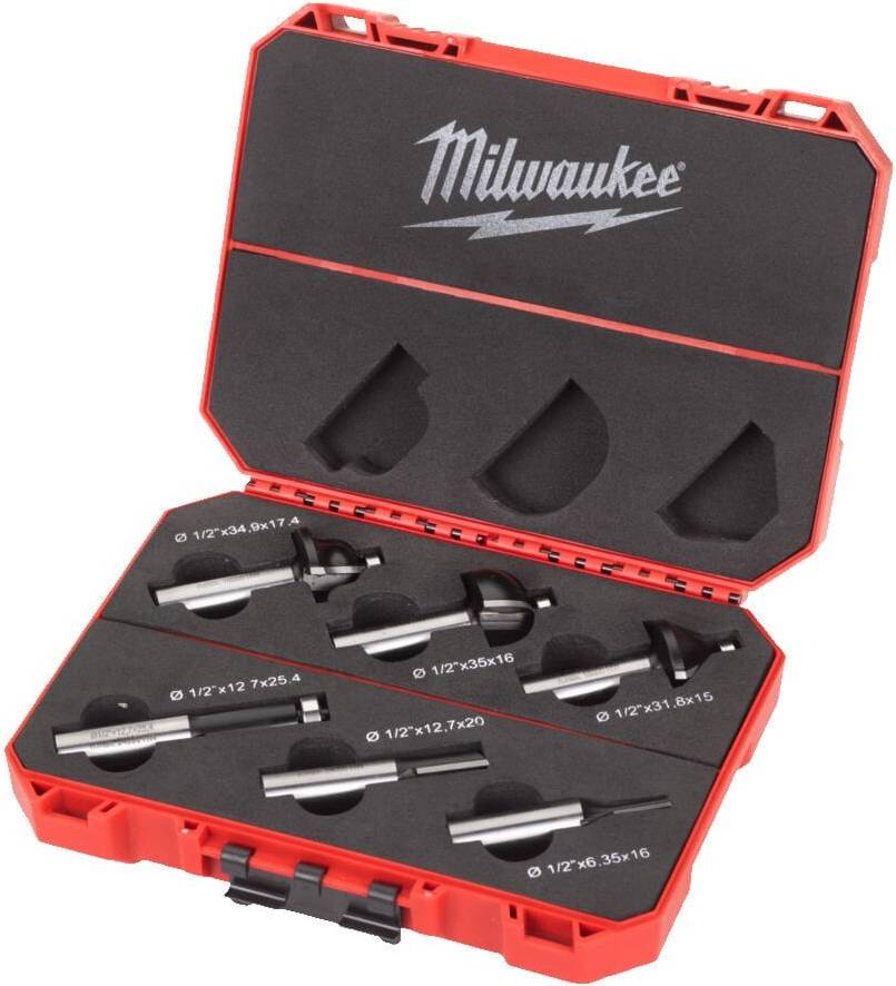 Router bit set Milwaukee 4932493579 6 Piece 12.7mm Router Bit Set
