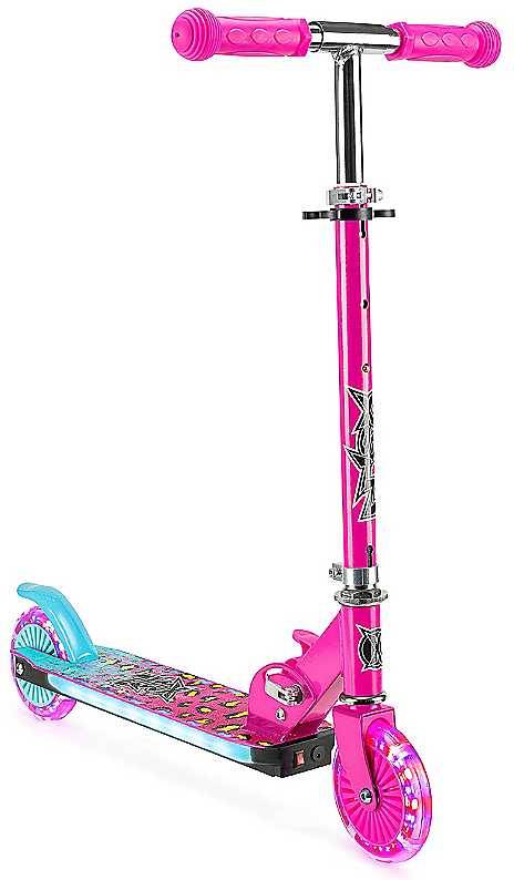 Wild Rider Led Foldable Scooter Pink Leopard