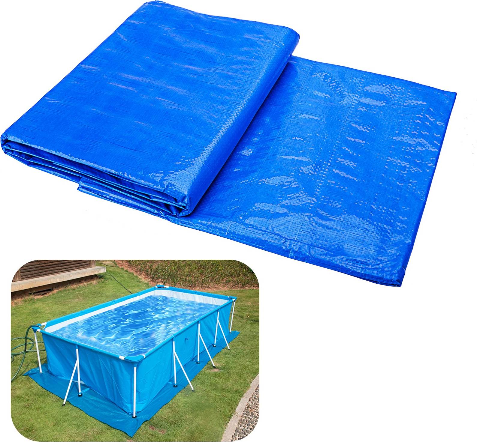Rectangular Waterproof PE Pool Ground Cloth