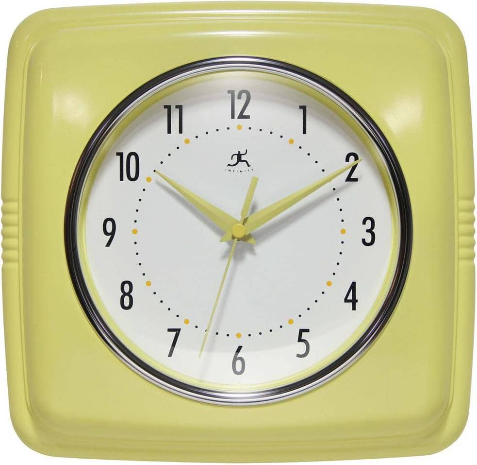 Infinity Instruments Retro 9.25-inch Square Wall Clock 9.2"