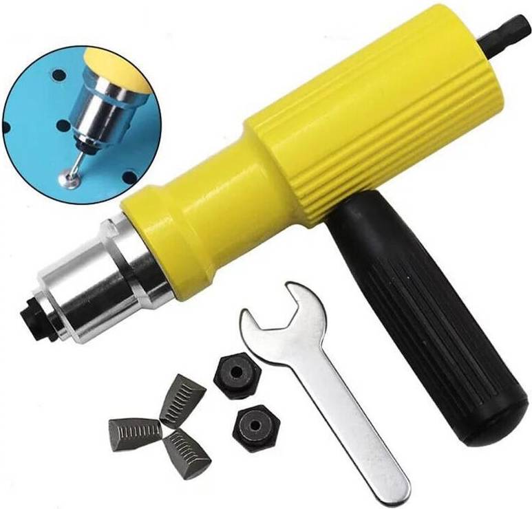 Greenzech Electric Riveter Nut Tool Riveting Tool Metal Cordless Riveting Drill Adapter