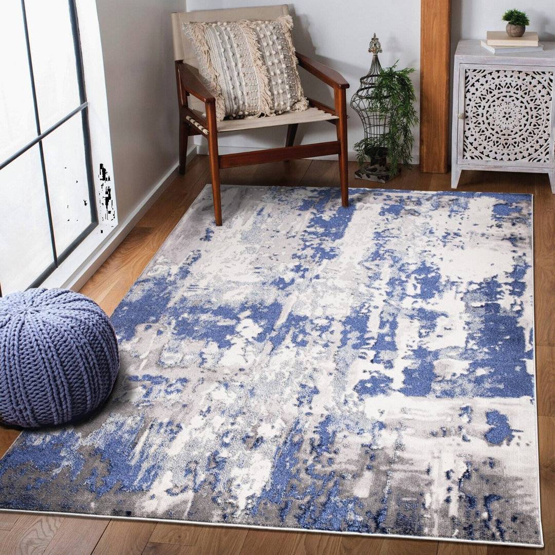 Borough Wharf Stockard Area Rug Blue