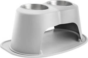 WeatherTech Double High Pet Feeding System 12 Inch High Light Grey