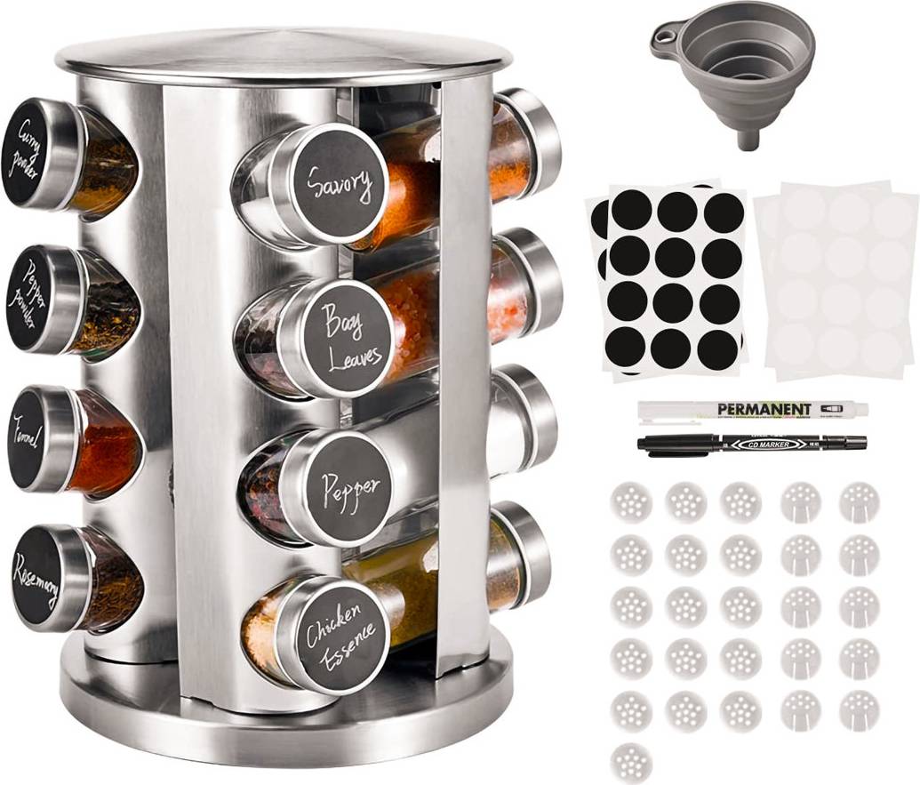 Belfry Kitchen Free-Standing 16-Jar Spice Rack