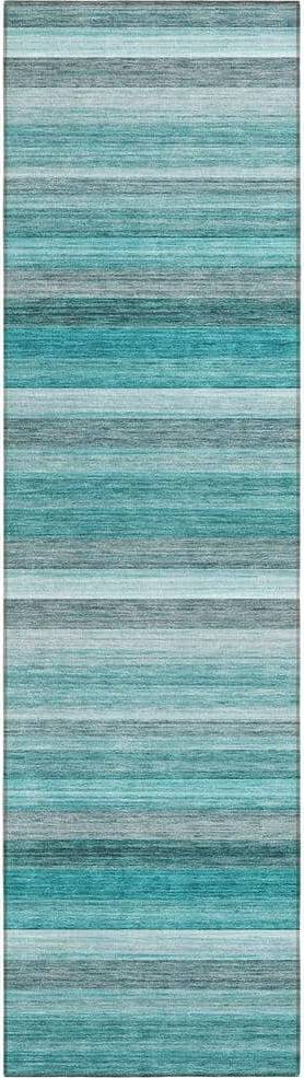 Addison Machine Washable Ombre Stripes Turquoise, Blue 27x"