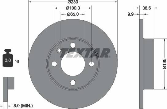 Textar Brake Disc 92009303
