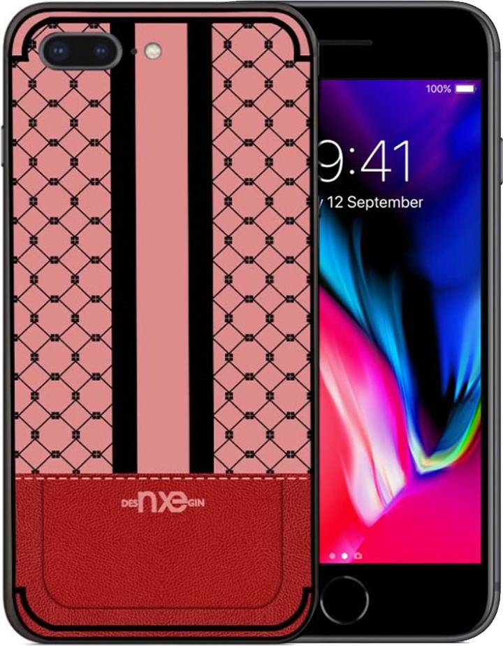 Iphone 8 plus NXE iPhone 7 Plus 8 Plus Embossed Square Pattern TPU Case Red