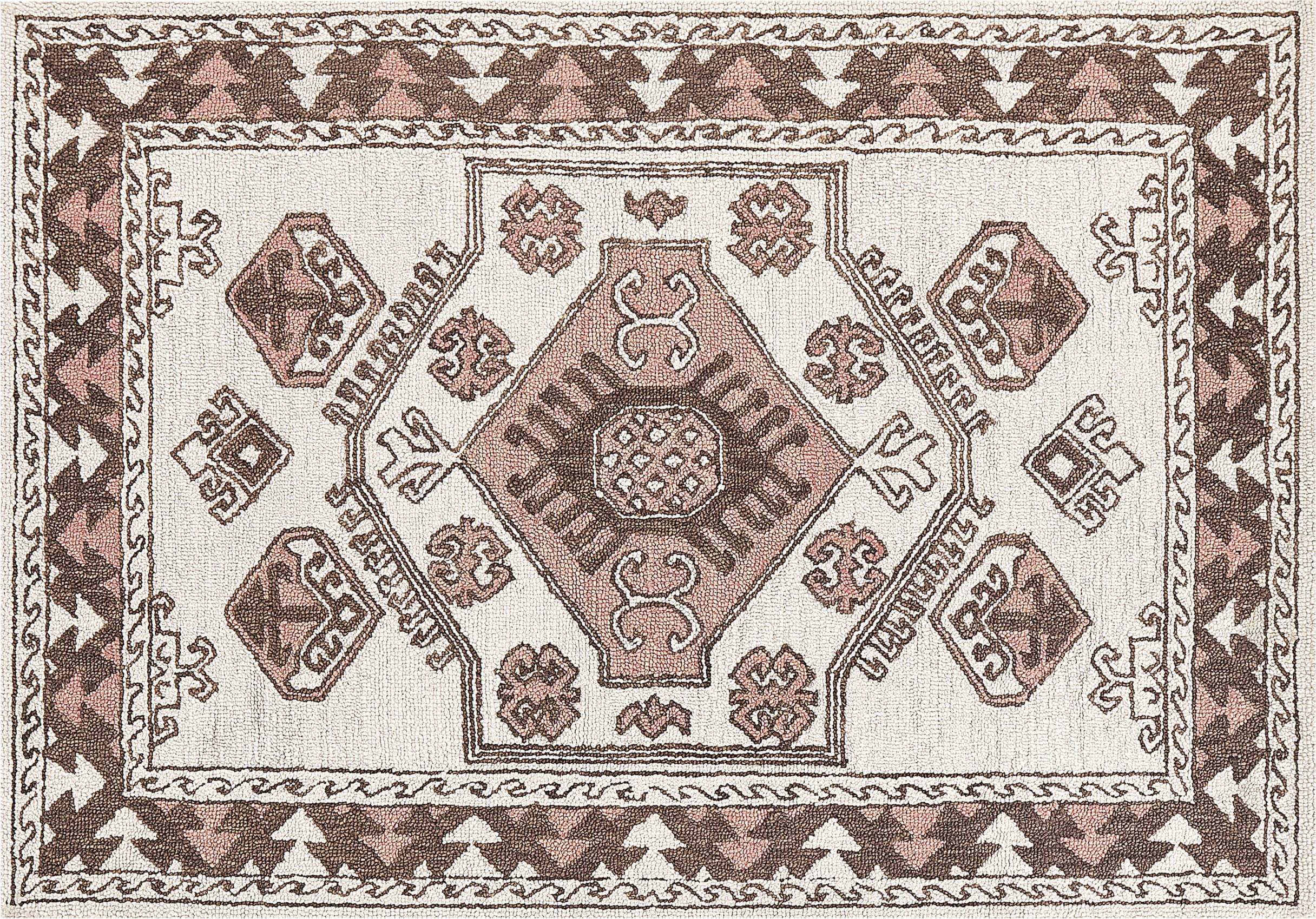 Beliani Wool Area Rug Multicolour, Brown cm