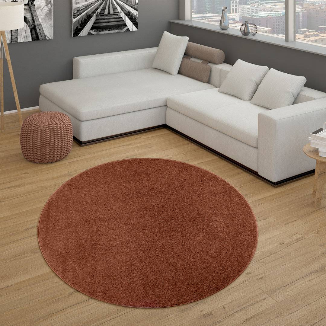 Brayden Studio Polypropylene Copper Rug Round 200 cm Brown