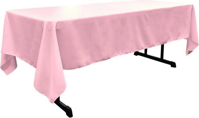 LA Linen Linen Polyester Poplin Rectangular 60x108 Tablecloth Pink