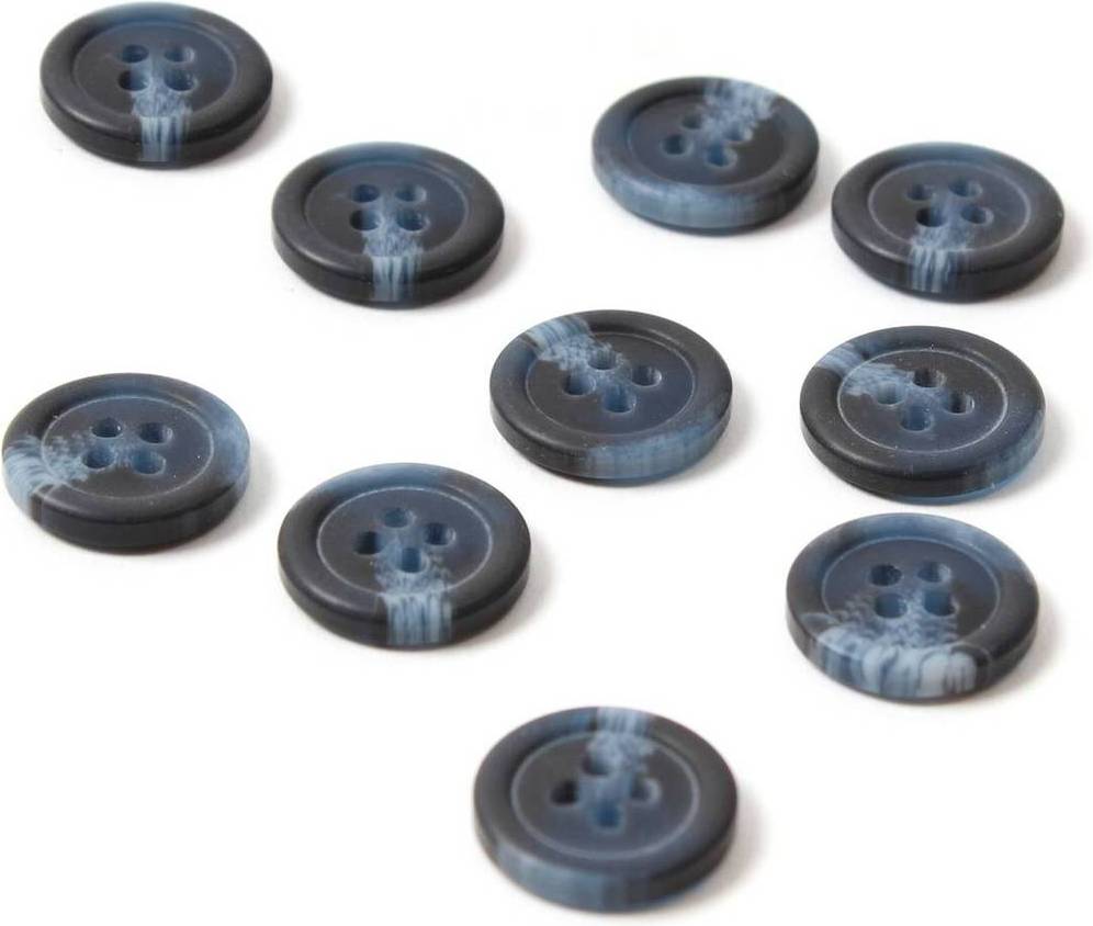 Hemline Tortoise Shell Buttons Blue