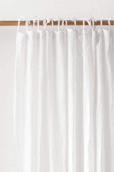 White linen curtains Magic Linen Tie Top Linen