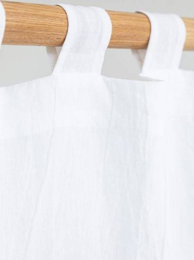 White linen curtains Magic Linen Tab Top Linen