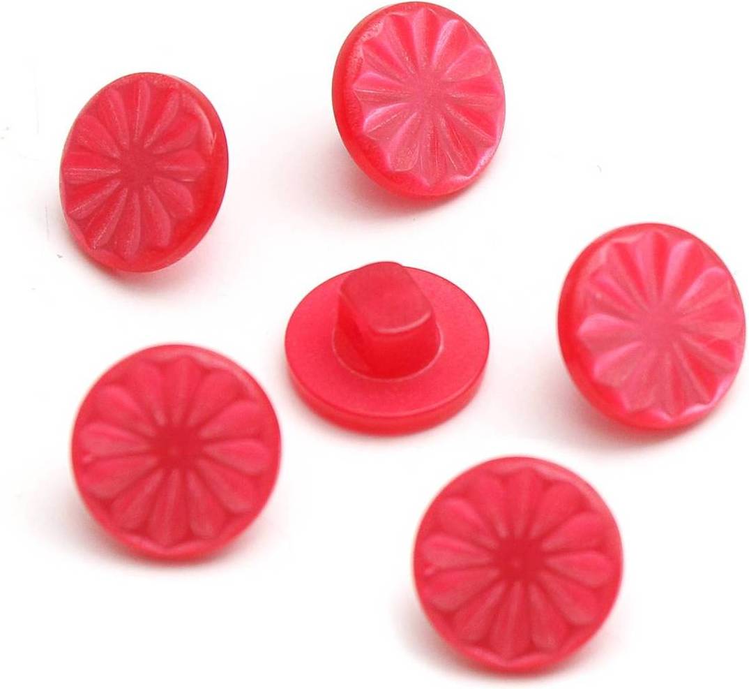 Hemline Round Shank Buttons Red