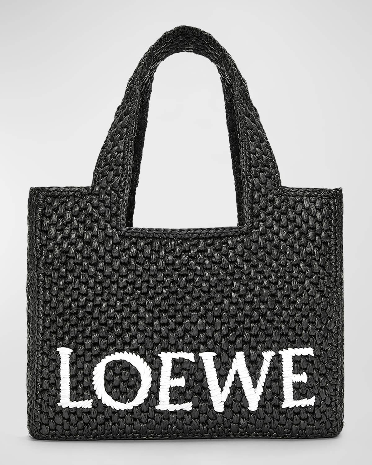 Loewe Font Tote In Raffia -