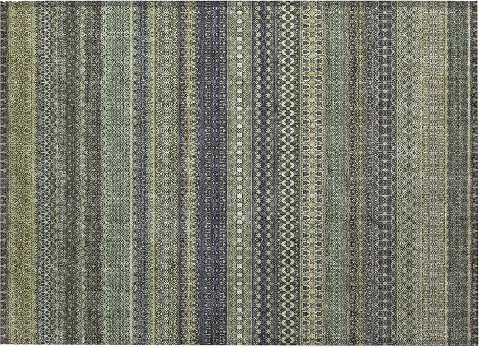 Addison Rugs Machine Washable Moroccan Stripes Green