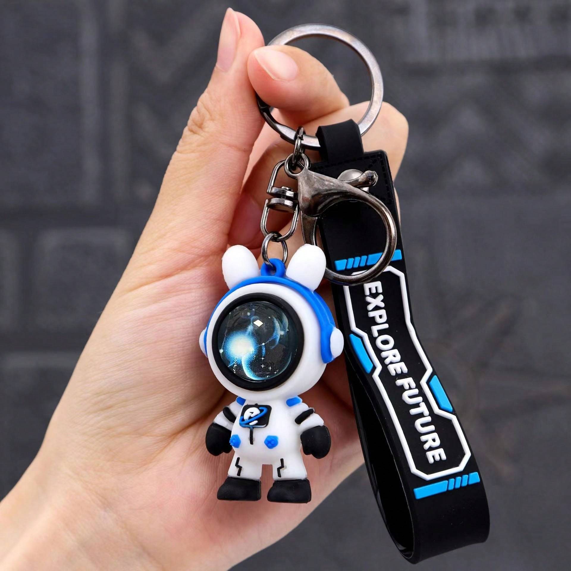 Shein Creative Astronaut Starry Rabbit Spacecraft Keychain