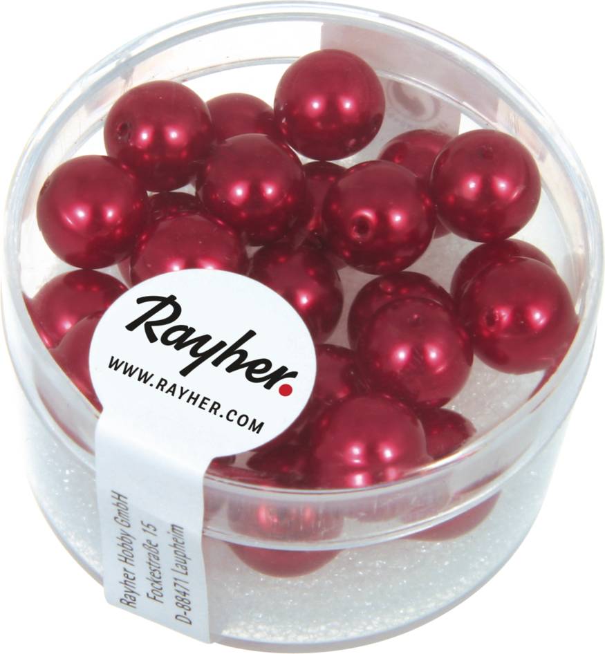 Perles En Verre Ciré Renaissance 8 mm - Rouge Classique