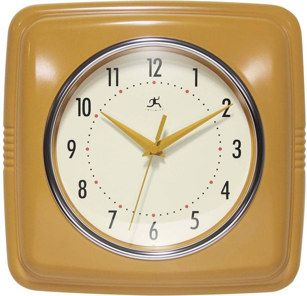 Infinity Instruments Retro 9.25-inch Square Wall Clock 9.2"