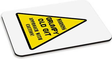 Gift Base Warning Grumpy Old Git Yellow PC
