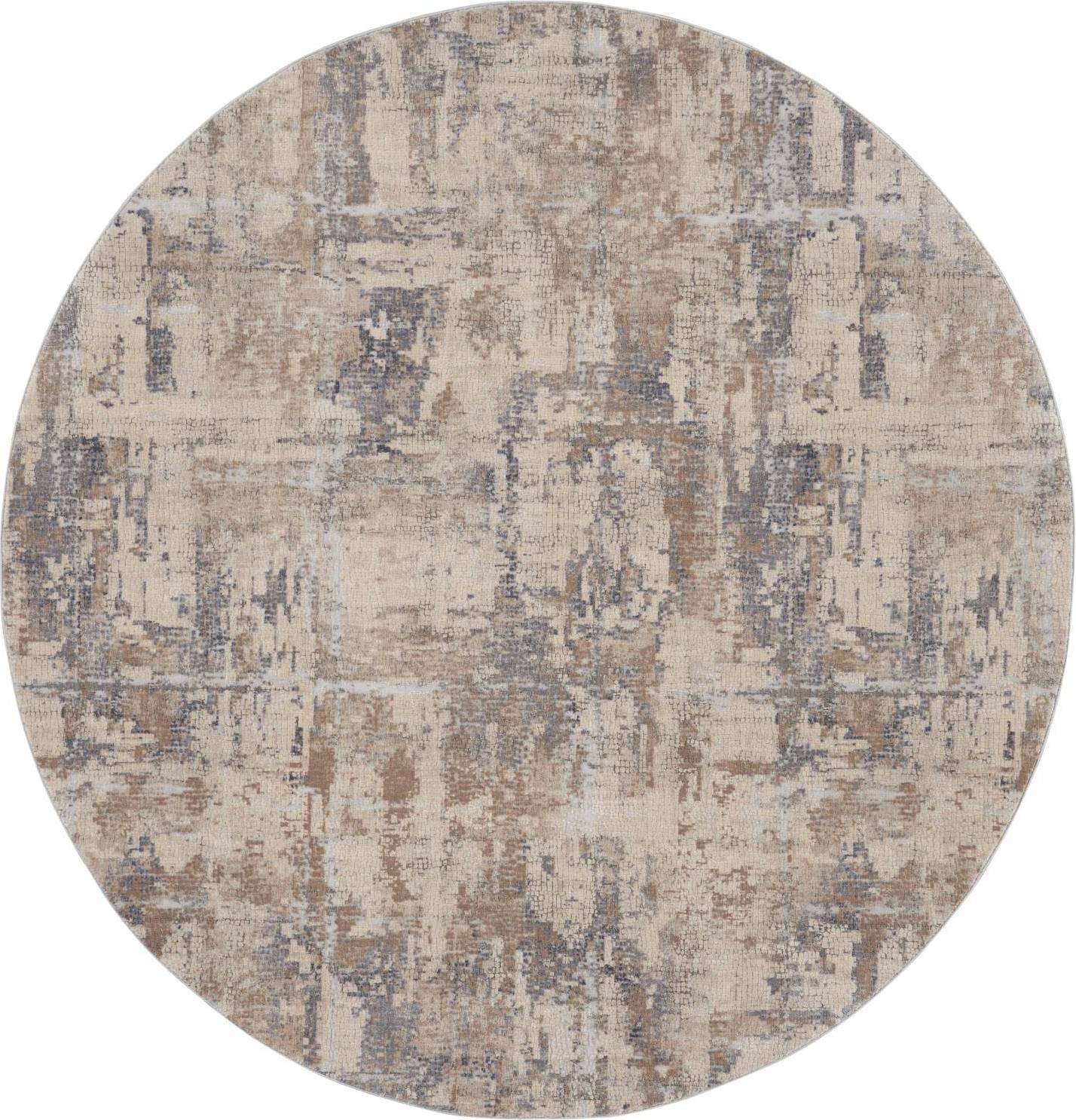 Area Rug Beige Round 5'3'
