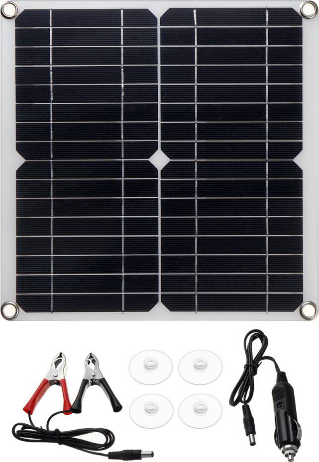 20W Solar Panel Battery Charger Monocrystalline High Conversion Rate Solar Power Kit