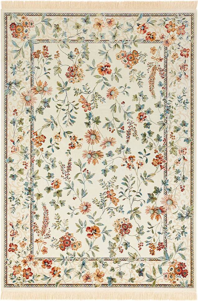 Tufted Cream Rug Rectangle 95 x 140 cm