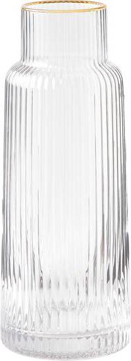 Westwing Collection Carafe Minna Embossed Pattern Gold Rim 1.1 L