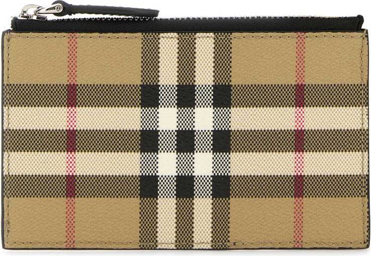 Check Zip Card Case - Archive Beige