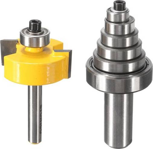 Precision 1 Precision 1/4 Inch Shank Rabbet Router Bit with 7 Bearings Set