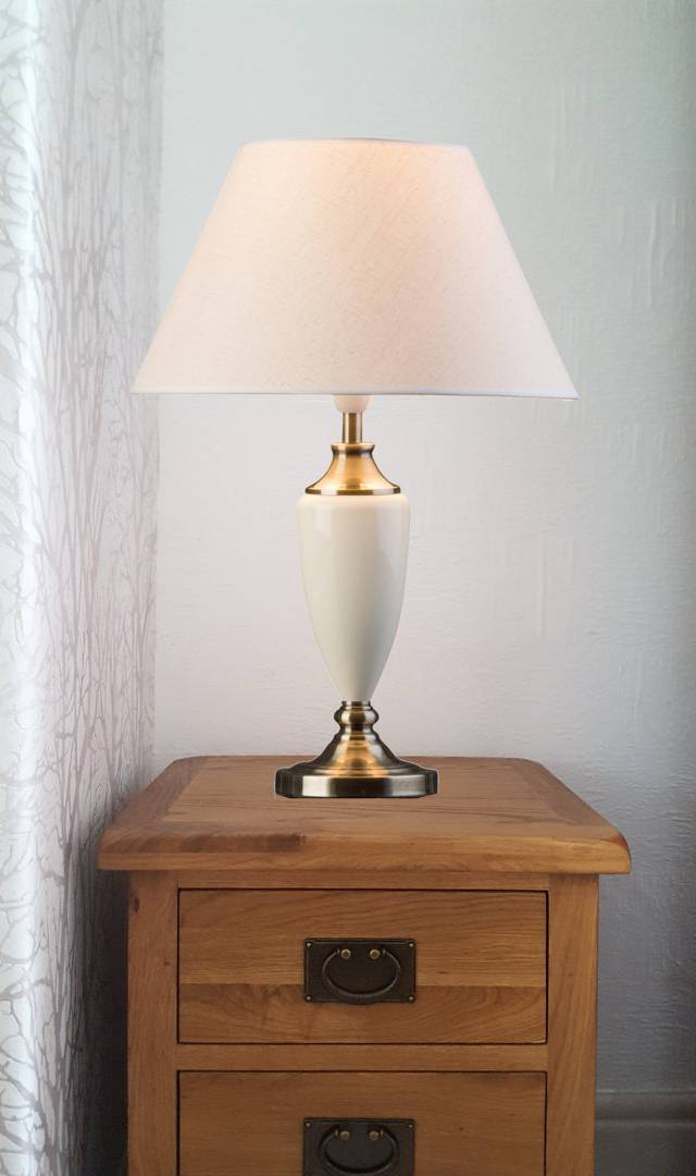 Three Posts Brashears 56Cm Cream Table Lamp