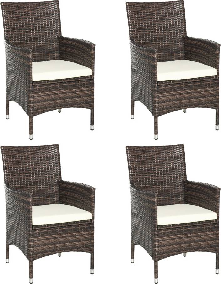 Wicker patio furniture set OutSunny 4PC Outdoor Rattan Armchair Wicker Set
