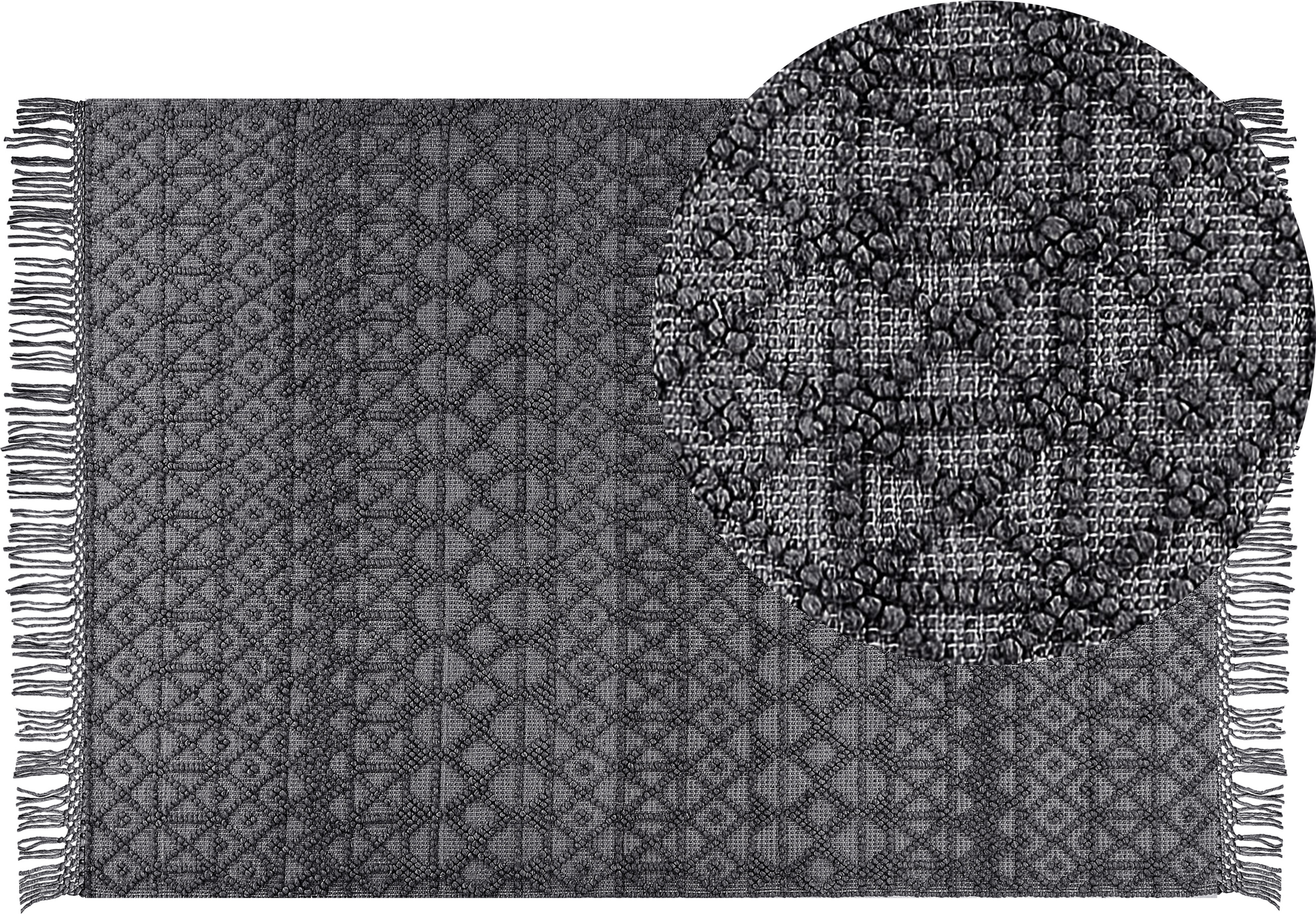Beliani Area Rug Black cm