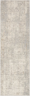 Abstract Machine Woven Grey Area Rug 69 x 221 cm