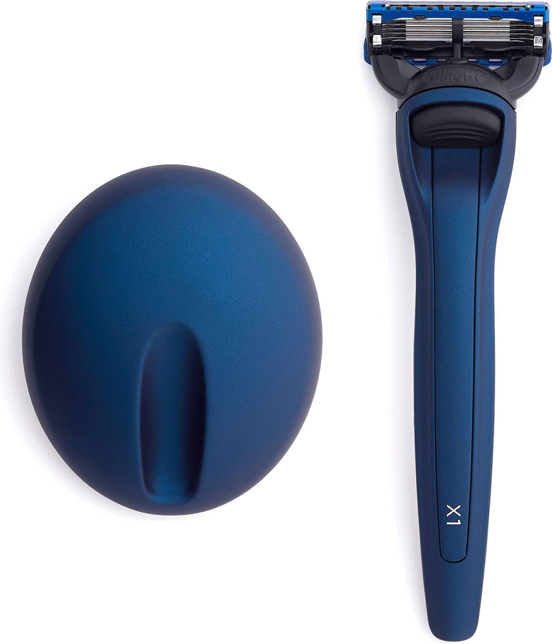 Gillette fusion 5 Bolin Webb X1 Razor Matte Blue and Stand