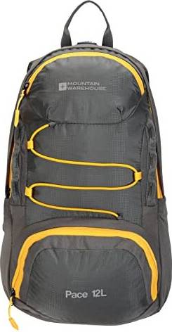 Mountain warehouse Pace 12L Rucksack Lightweight Backpack, Hydration Compatible Small Rucksack, Ripstop, Padded Airmesh Back, Webbing Trim for Men