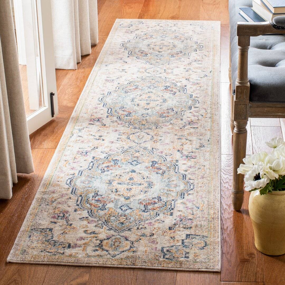 Three Posts Bachus Power Loom Blue/Neutral/Yellow