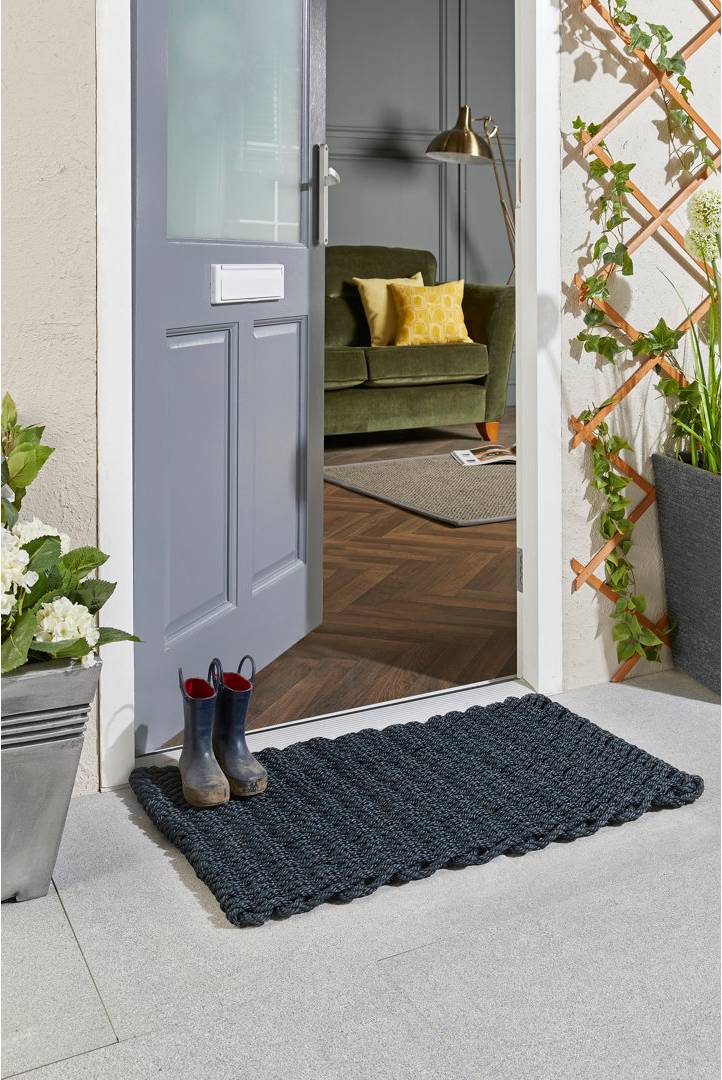Outdoor rug Hug Rug Outdoor Rope Mat Black 45x75 cm Svart