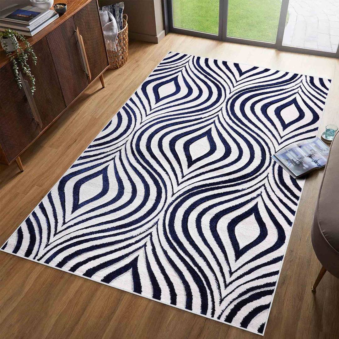 Metro Lane Ananshi Blue/Cream Rug