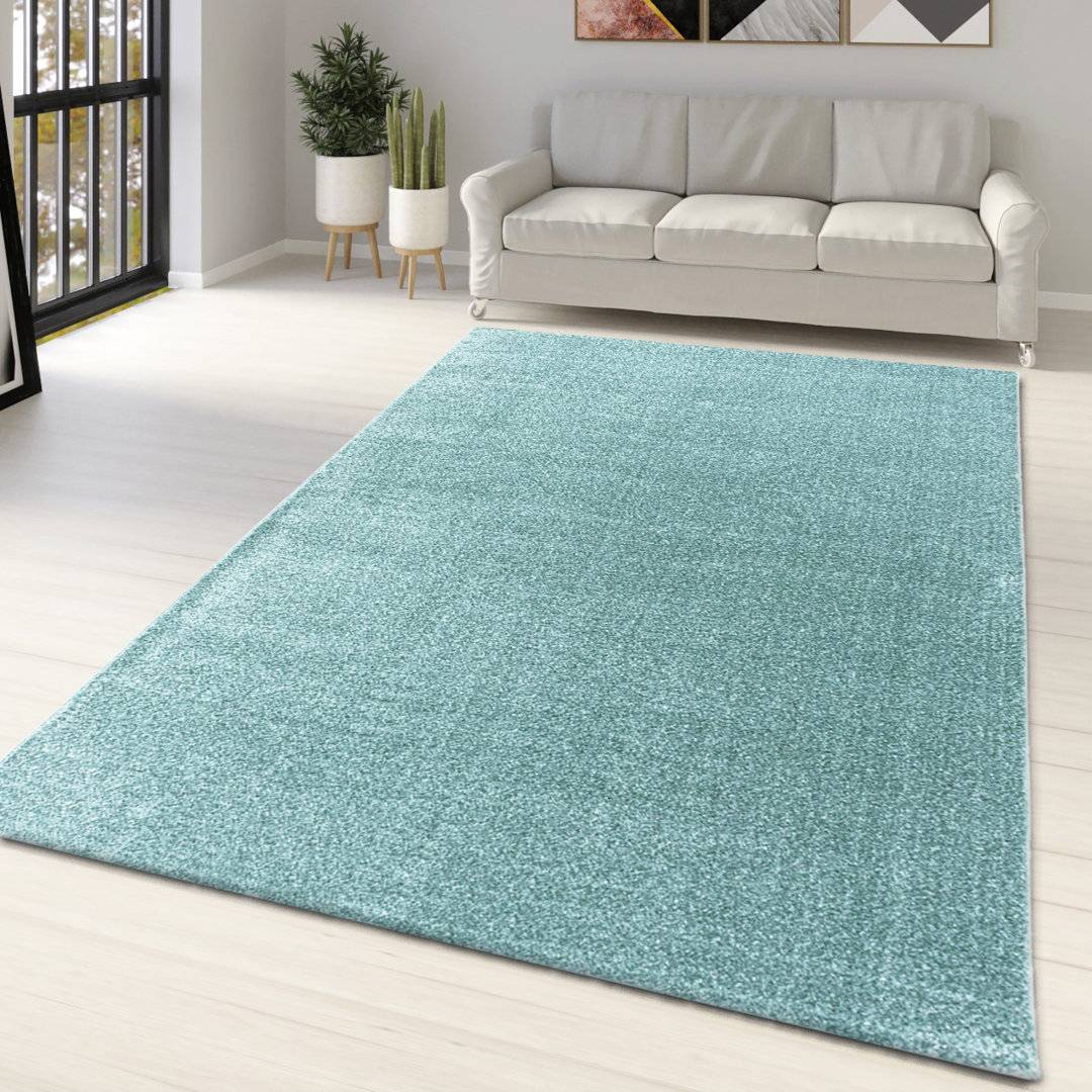 Ebern Designs Daebreona Teal Rug Turquoise