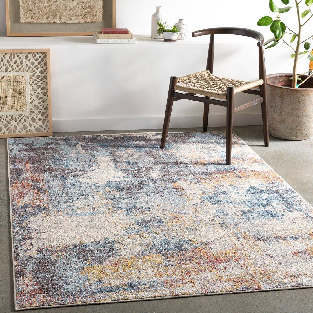 Blue Elephant Barcus Rug Blue, Grey, Yellow