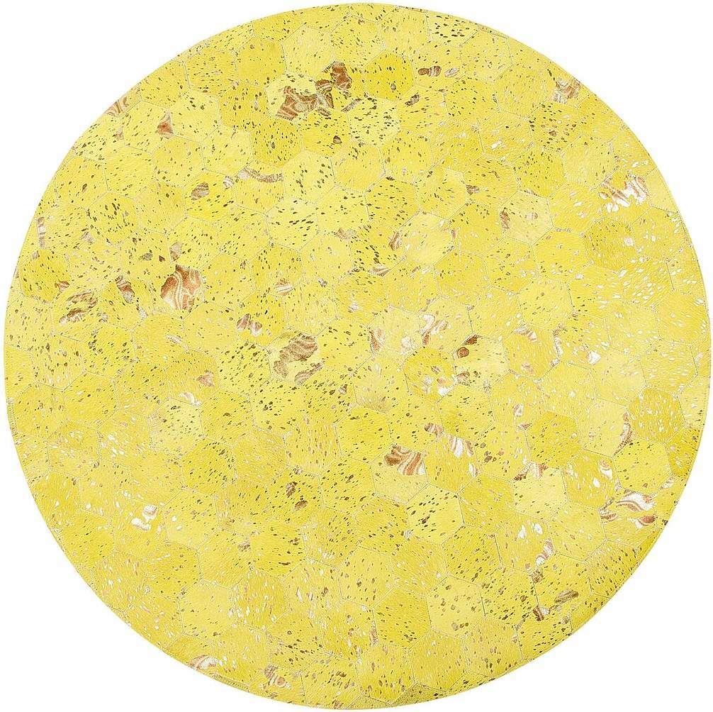 Canora Grey Croix Cowhide Rug Yellow