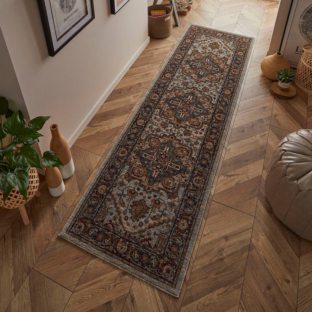 Longweave Machine Woven Blue/Cream Rug