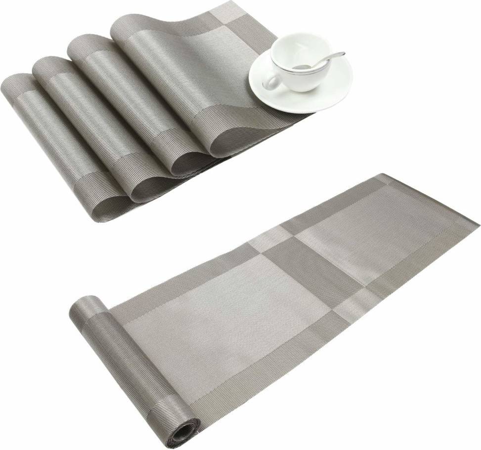 Homcom Homcomoda Vinyl Runner Place Mat Grey