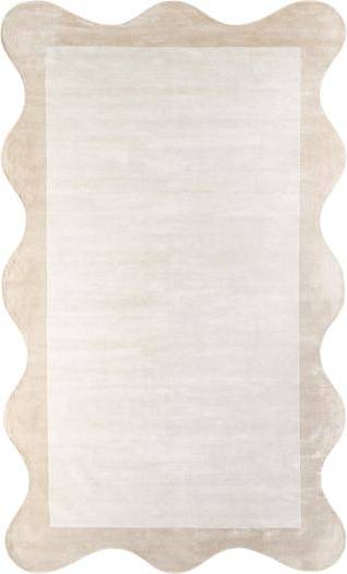 Westwing Collection Hand-Woven Rug Wavy Beige
