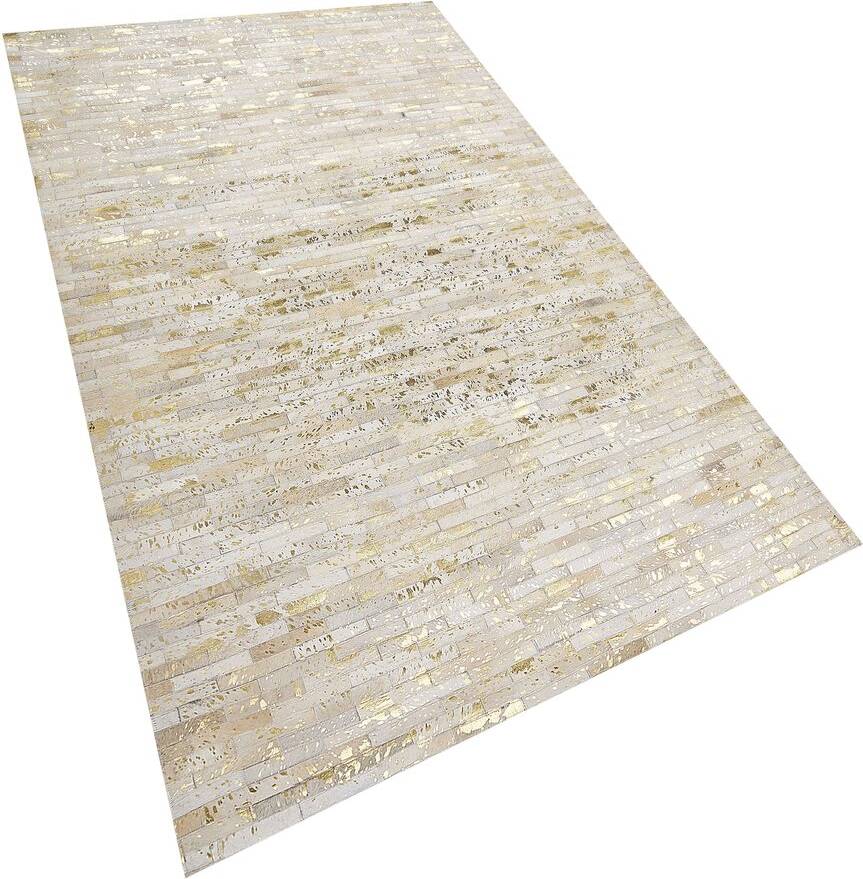 Union Rustic Tyne Cowhide Beige Rug Rectangle 140 x 200 cm Beige