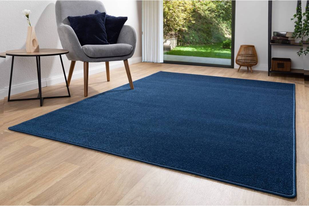Solid Colour Blue Area Rug 60 x 90 cm
