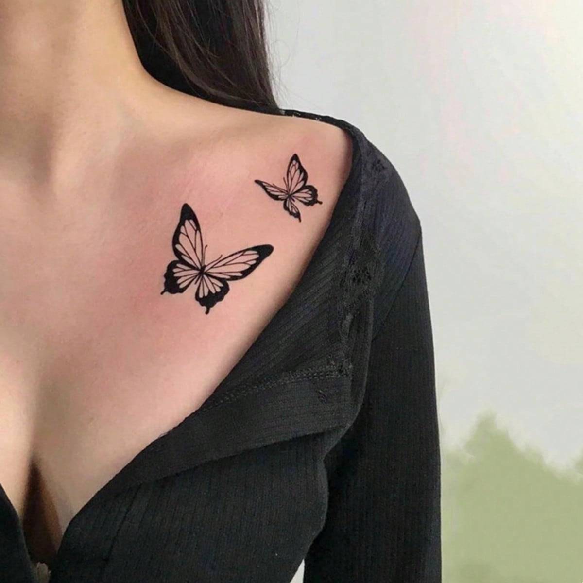 Shein 1pc Butterfly Pattern Waterproof Long-lasting Temporary Tattoo Sticker