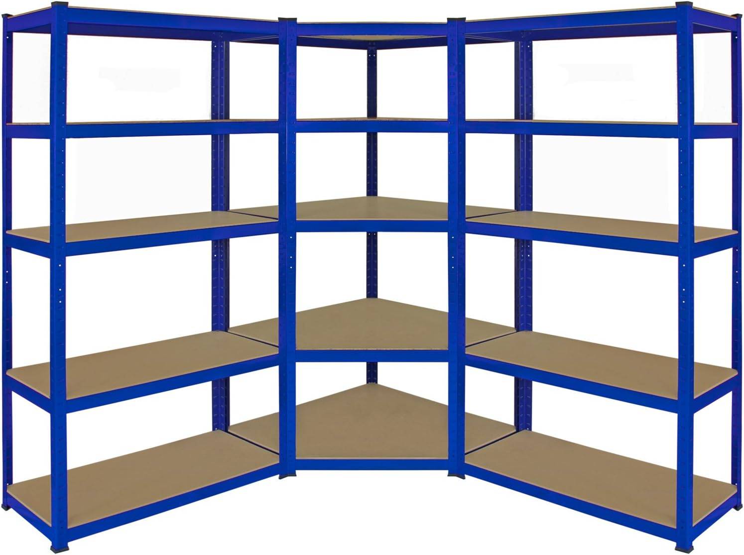 Corner shelf unit Monster Racking B01CD1JSG0 Blue Shelving System 90x180cm